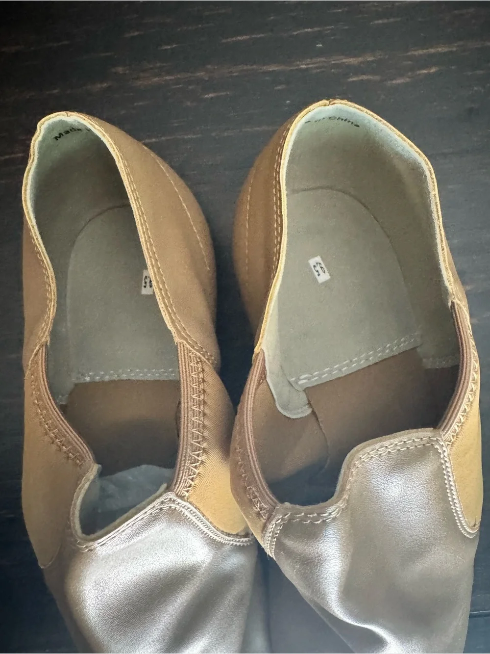 New! Tan/Beige Slip-on Split-Sole Flexibility Jazz Dance Shoes 9.5